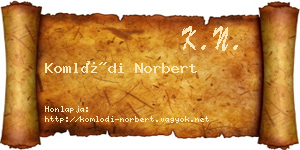 Komlódi Norbert névjegykártya