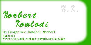 norbert komlodi business card